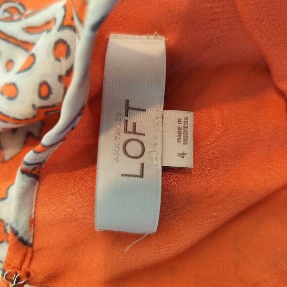 LOFT Floral Dress Tie Waist Lace Hem Sleeveless - Picture 10 of 10